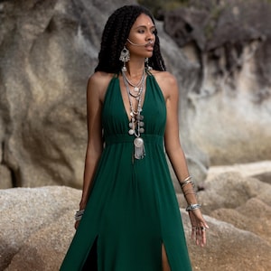 Boho Maxi Dress / Bohemian Long Dress / Resort Vacation Dress
