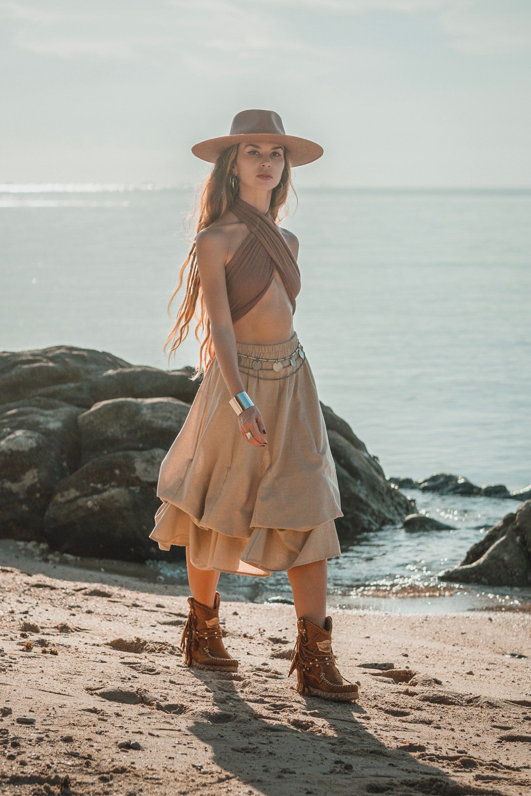 Boho Midi Skirt Etsy