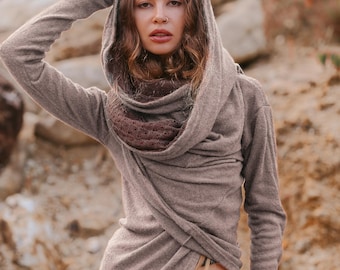 Damessweater met capuchon Nyx / halfseizoenjastrui / Boho