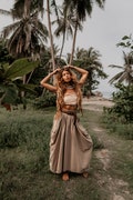 Maxi Skirt Alaina in Beige / with Pockets / Organic Cotton / Bohemian product logo