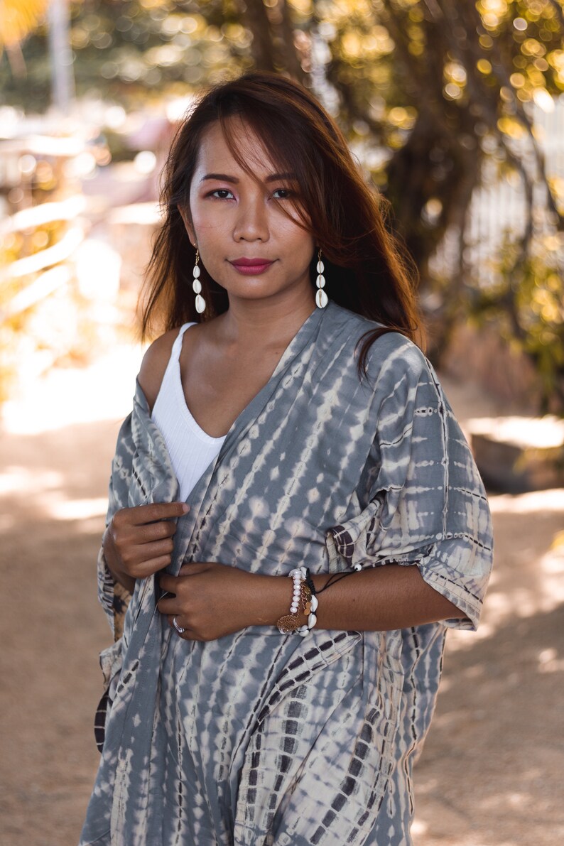 Long Kimono / Maxi Robe Beach Cover up / Vacation / Fits Plus Etsy