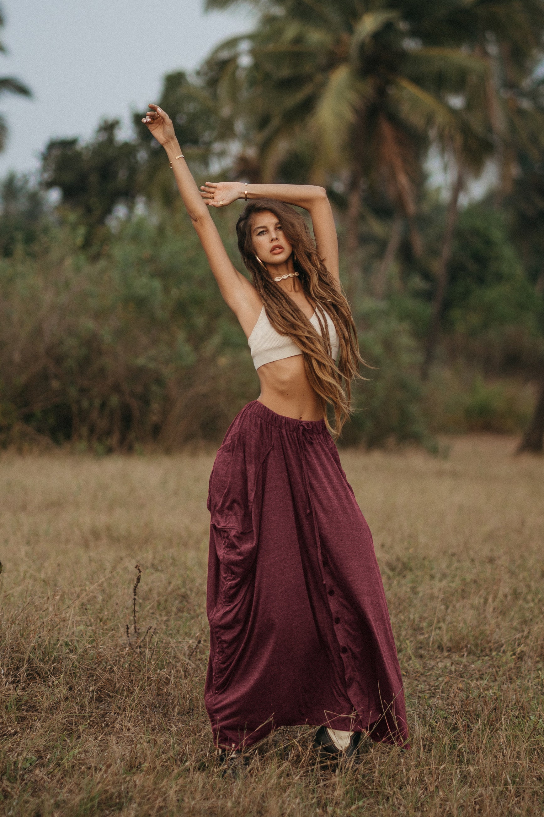 Convertible Maxi Skirt Palazzo Pants in Charoal / Super Soft 
