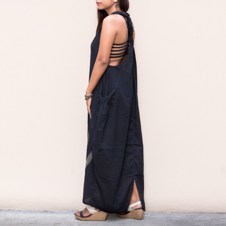 Boho Dress Maxi Oversized Boho Dress Gypsy Dress Tribal Dress Hippie Dress Bohemian Dress Maxi Black