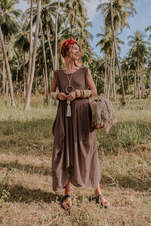Boho Dress Maxi Wayan With Pockets / Bohemian Dress