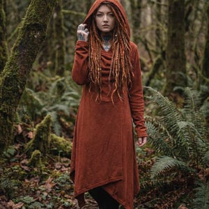 Suéter con capucha para mujer Amita en morado / Suéter de entretiempo / Boho imagen 3
