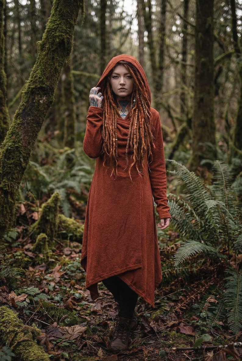 Suéter con capucha para mujer Amita en morado / Suéter de entretiempo / Boho imagen 3