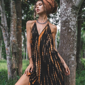 Boho Maxi Dress Phoenix / Beach Cover Up / Summer Tie Dye Dress zdjęcie 8