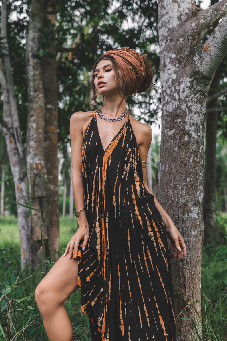 Boho Maxi Dress Phoenix / Beach Cover Up / Summer Tie Dye Dress zdjęcie 8