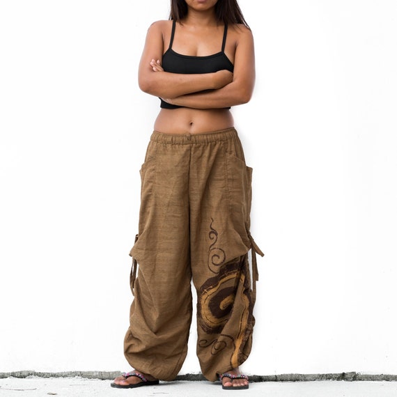 Harem Pants Women Men / Boho Yoga Pants / 100% Cotton 
