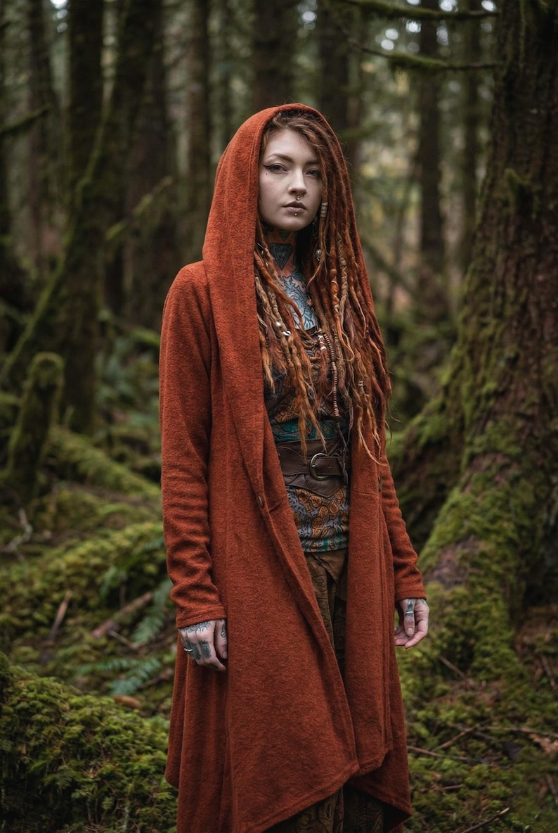 Suéter con capucha para mujer Amita en morado / Suéter de entretiempo / Boho imagen 12