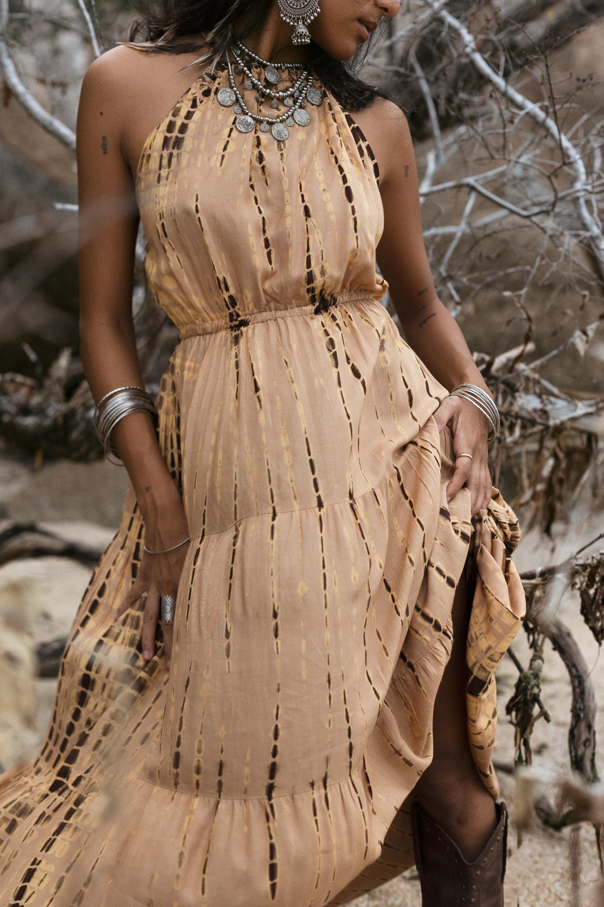 Robe Soleil Tie-dye Boho - Taille 8-12, Sans Manches, Longueur Mini, Idéale Plage Ou été