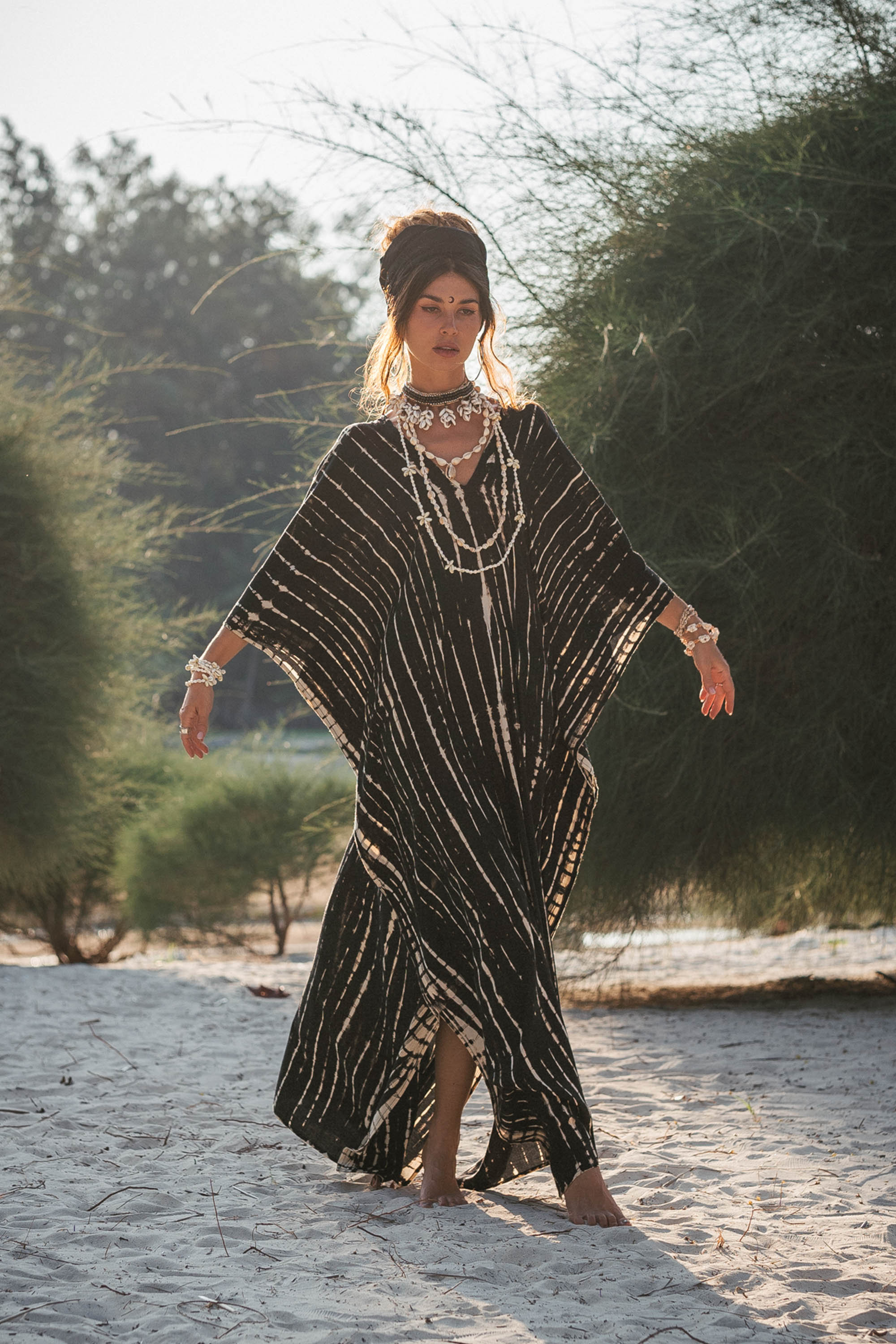 Beautybatik Red Hippie Tie Dye Caftan – Plus Size Rayon Maxi Dress For Women, Loungewear & Beach Cover-Up