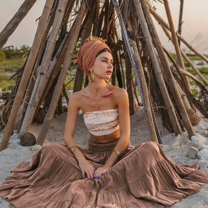 Maxi Skirt Moana / Boho Cotton Skirt / Light and Flowy Sandstone