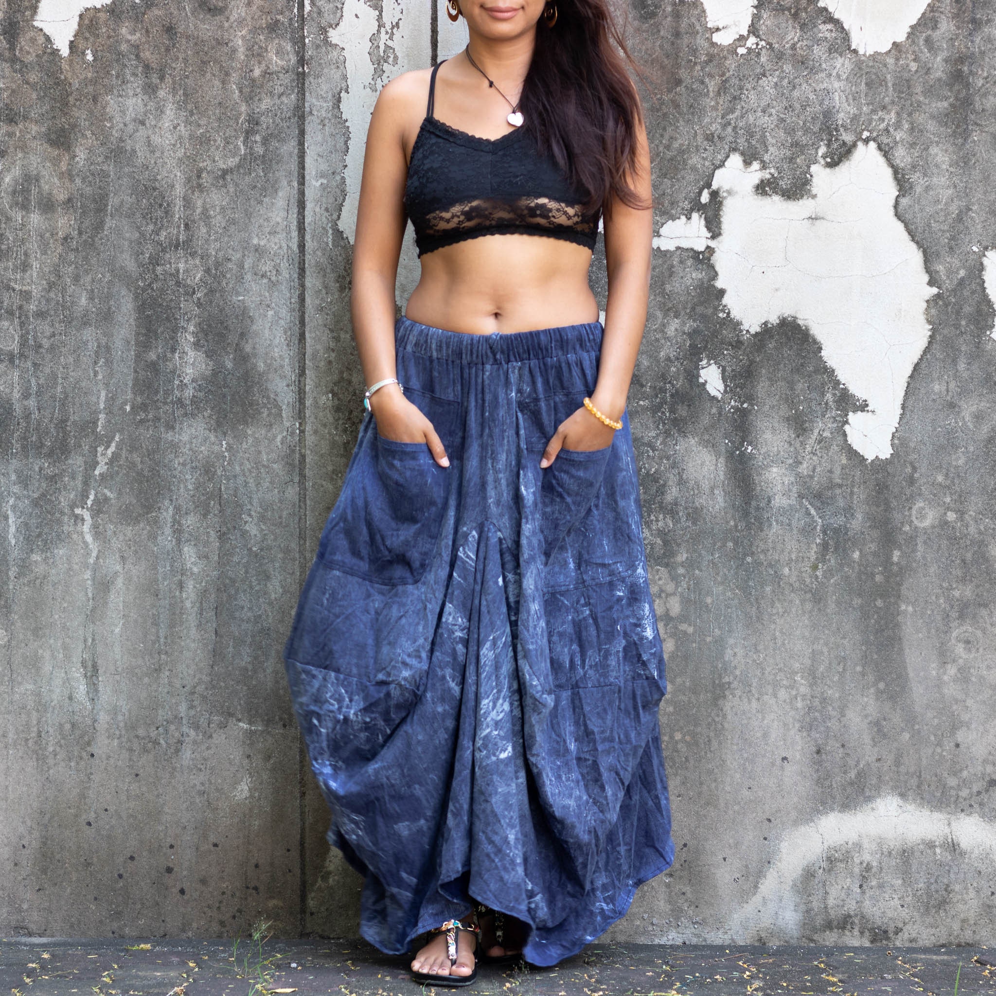 Maxi Skirt Boho Pockets Batik Tie Dye Gypsy Skirt | Etsy
