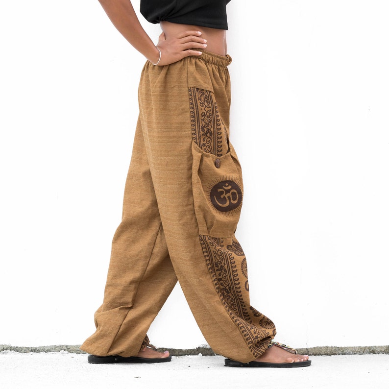 Buddhist Om Pants Harem Pants Baggy Pants women men Casual Pants Buddhist Boho Pants women men Yoga Pants