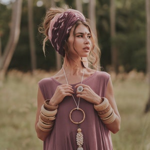 Boho Dress Maxi Wayan with Pockets / Bohemian Dress / Natural Cotton Violet