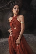 Bohemian Maxi Dress Amara Rust / Boho Natural Cotton Wrap Dress product logo