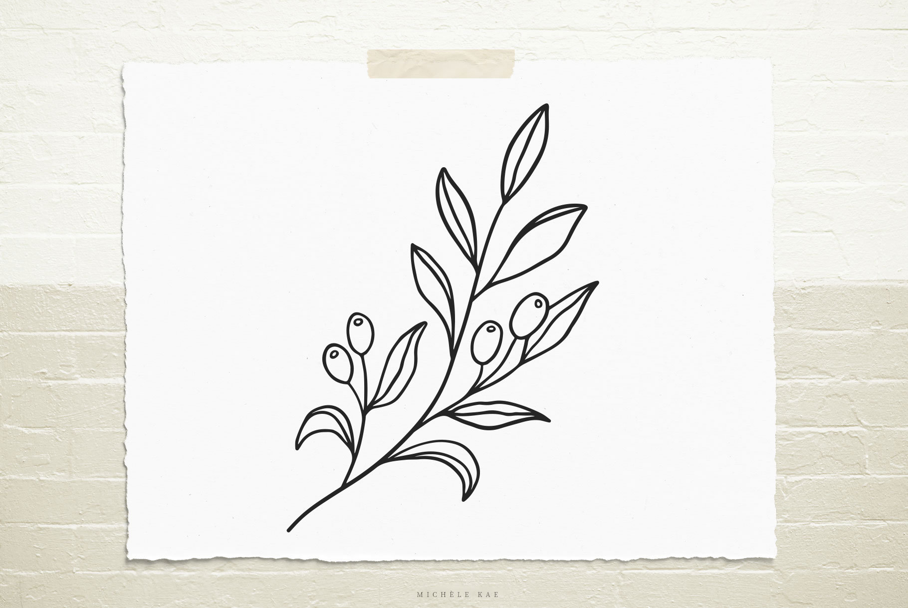 Olive Branch Svg File, Botanical, Svg, Cut File, Cutting File, Cricut