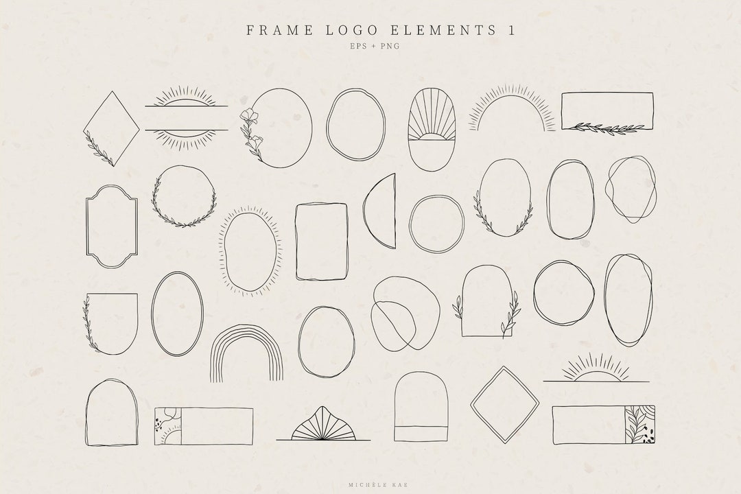 Frame Logo Elements, Logo Design, Business, Illustration, One Line ...