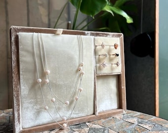 Velvet Jewelry Display Tray: Ring & Earring Organizer