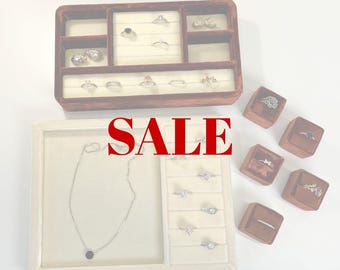 Ring Display, Ring Box, Necklace Display, Velvet Bust, Jewelry Tray