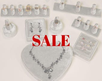 Ring Display, Ring Box, Necklace Display, Velvet Bust, Jewelry Tray