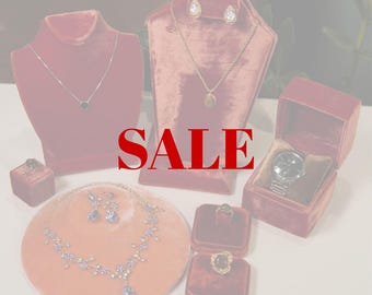Ring Display, Ring Box, Necklace Display, Velvet Bust, Jewelry Tray