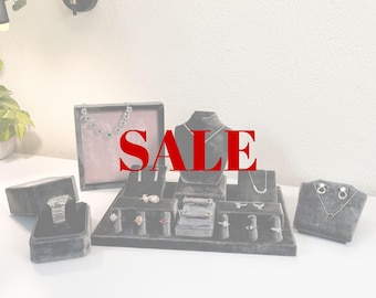 Ring Display, Ring Box, Necklace Display, Velvet Bust, Jewelry Tray