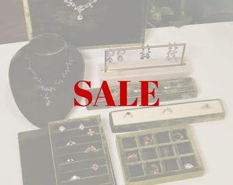 Ring Display, Ring Box, Necklace Display, Velvet Bust, Jewelry Tray