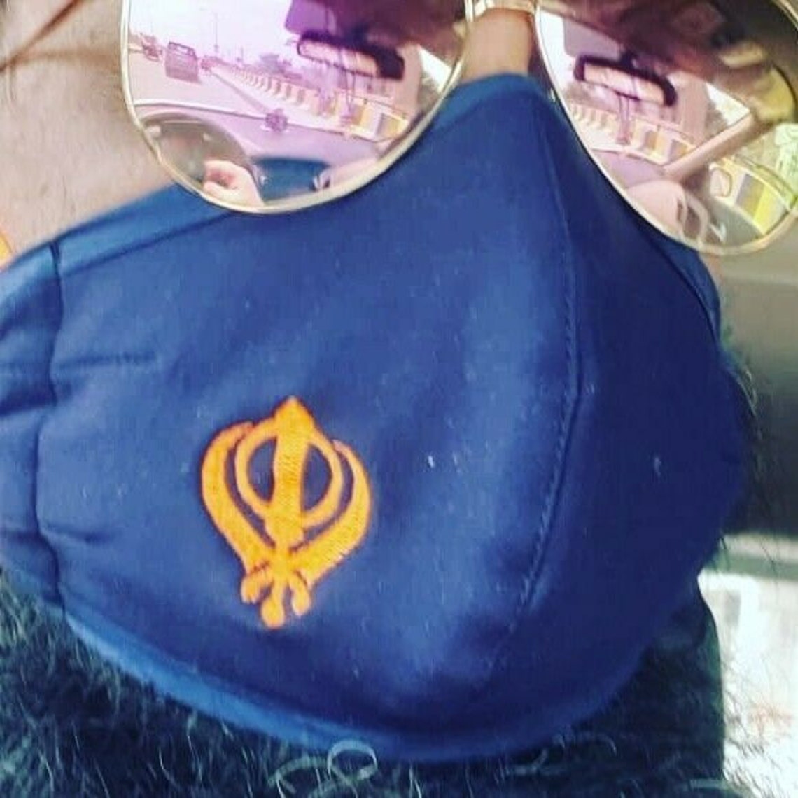 Sikh Singh Kaur Punjabi Embroidery Khanda Protection Face Mask Etsy