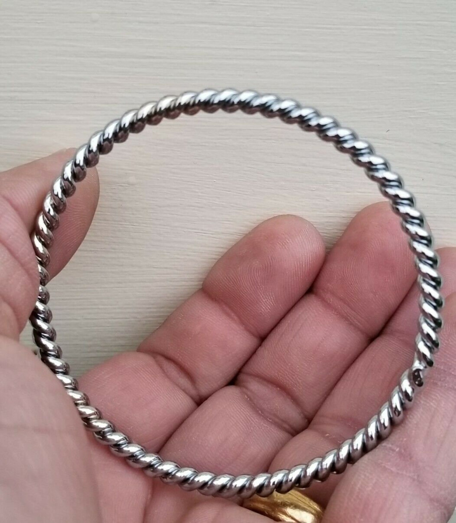 Twisted Rope Bangle Steel Sikh Singh Kaur Khalsa Kara Punjabi Etsy