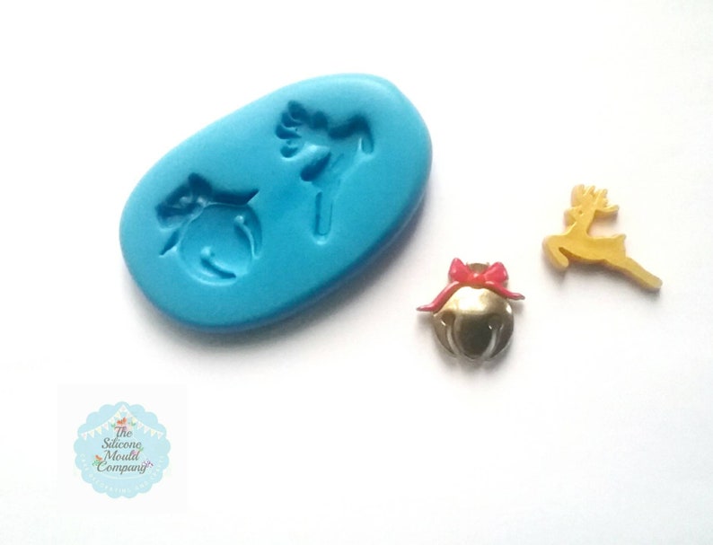 bauble sugarcraft Rudolph Christmas bell /& reindeer mould wax polymer clay fimo xmas fimo santa Christmas resin
