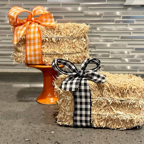 Mini Hay Bale for Tiered Tray, Fall Tiered Tray Decor, Mini Straw Bale