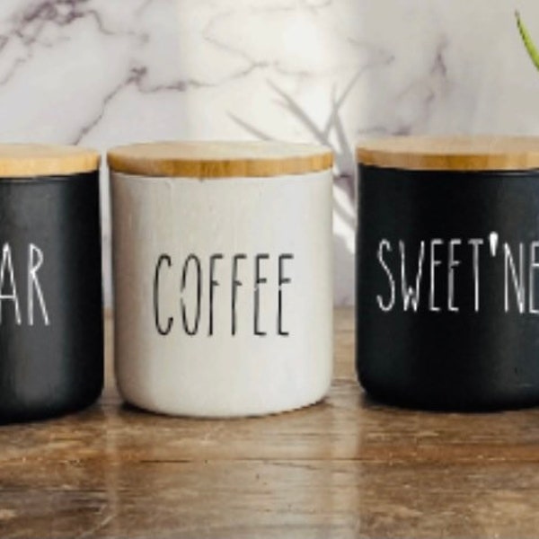 Tea Coffee Sugar Canisters Etsy