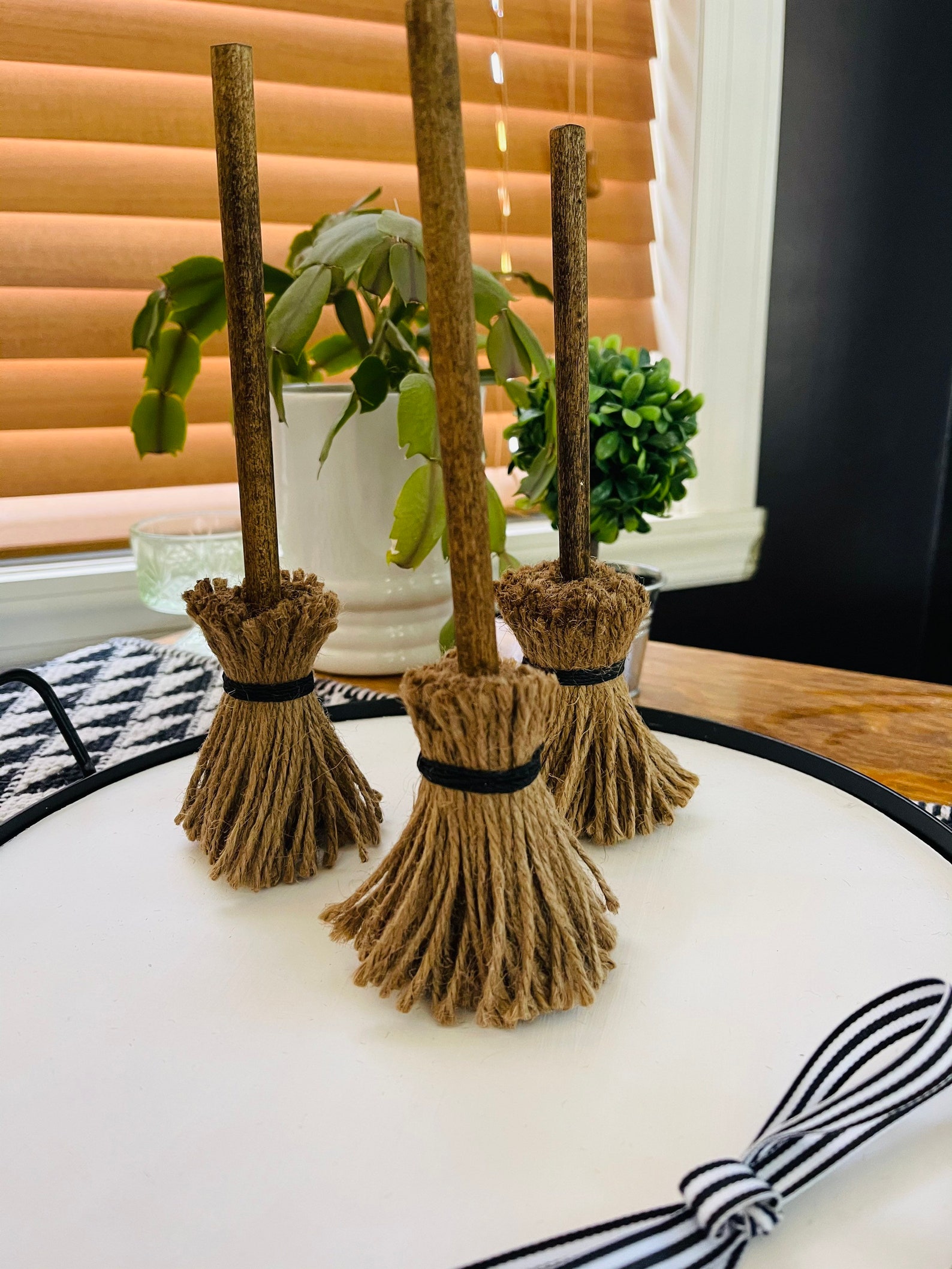MINI WITCH BROOM Witches BroomstickHalloween Tiered Tray Etsy