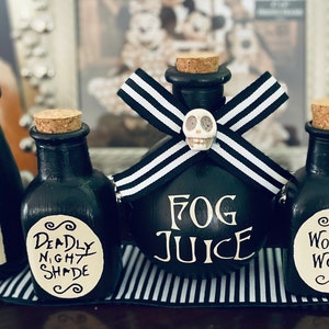 Fog Juice| Bottles| Deadly Night Shade|Halloween|Home Decor| Halloween Tiered Tray