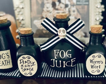 Fog Juice| Bottles| Deadly Night Shade|Halloween|Home Decor| Halloween Tiered Tray