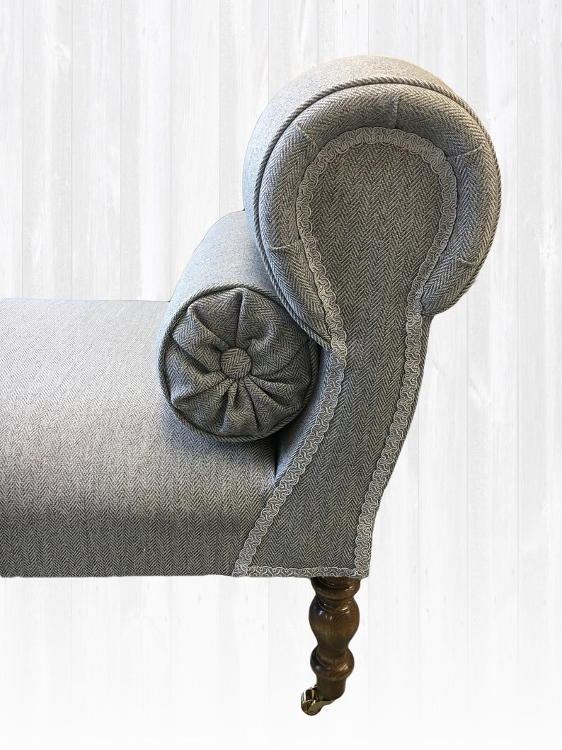 Provence Daybed Chaise Sofa Grey Herringbone Handmade in UK Etsy