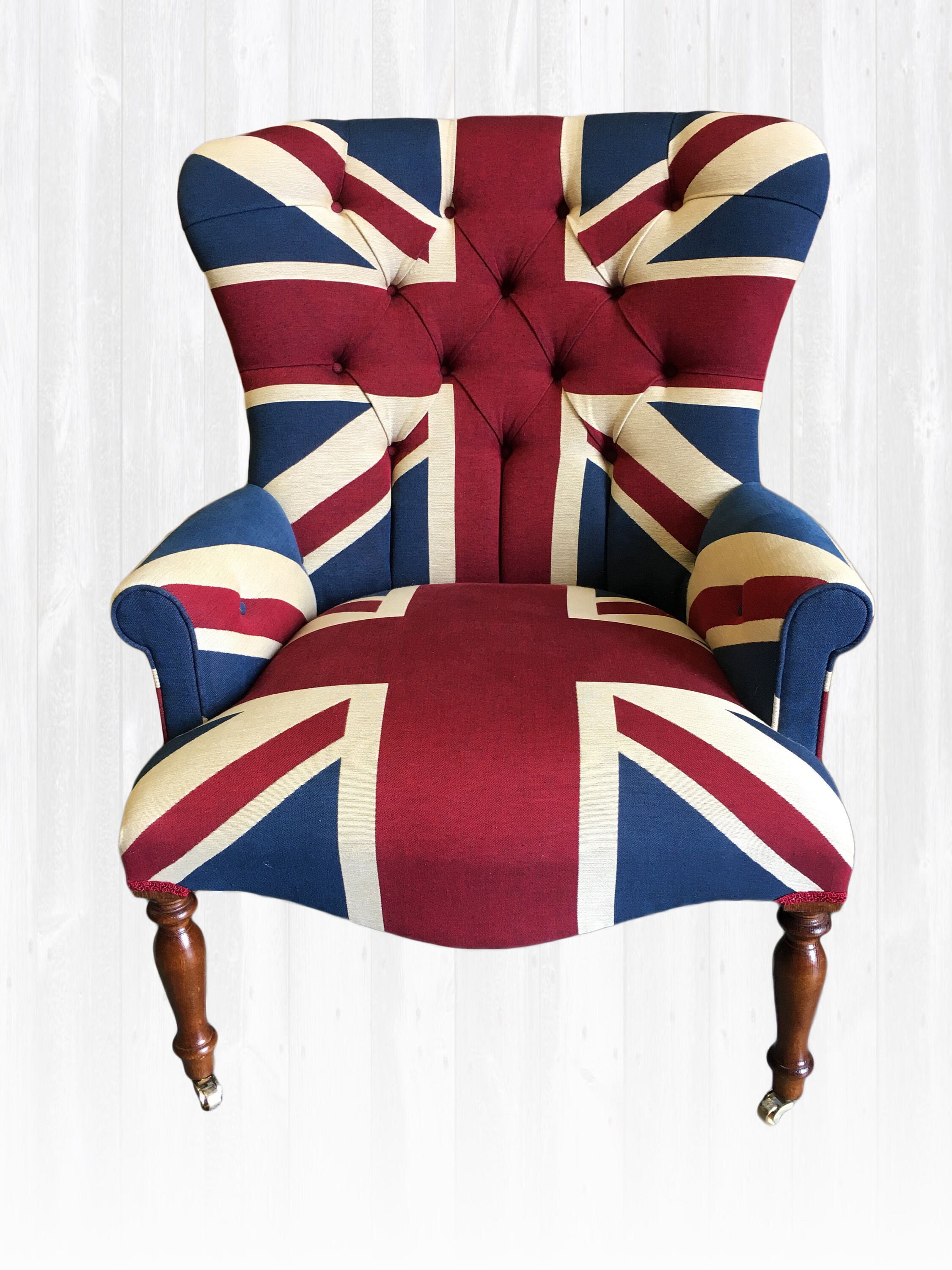 Union Jack Armchair HANDMADE in UK Shabby Chic Chair Etsy