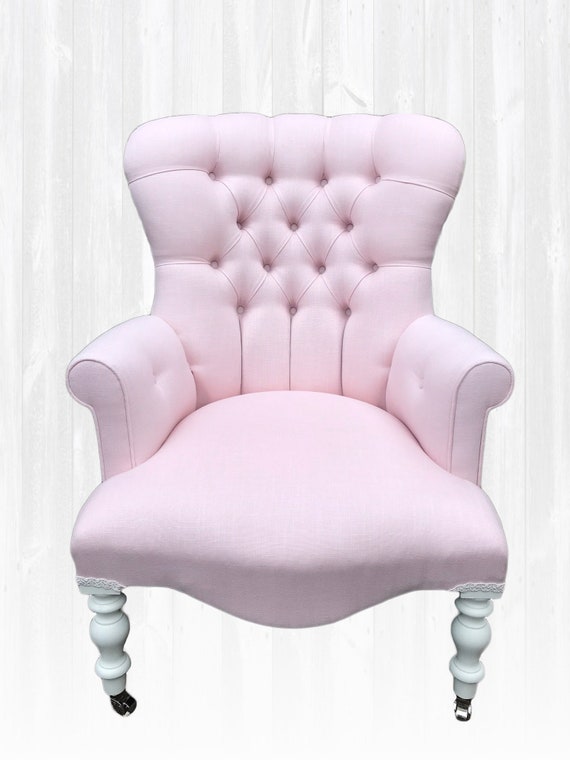 baby pink armchair