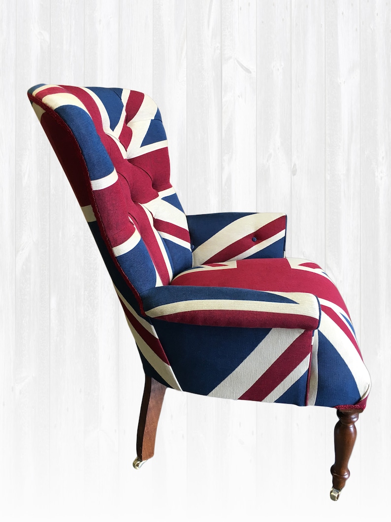Union Jack Armchair HANDMADE in UK Shabby Chic Chair | Etsy