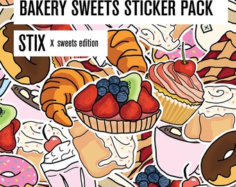 Mini Bakery Sweets Vinyl Stickers: Scrapbook Planner Decals