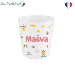 Personalized Bee Children&#39;s Cup - Personalized nursery child cup - First Name Cup - Personalized First Name Cup