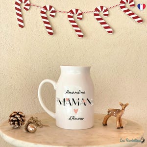 Personalized Milk Jug with Floral Letters for Mom - Personalized Small Vase for Mom - Christmas Mom Gift - Mother&#39;s Day Gift