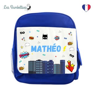 Sac à dos Personnalisable Super Héros - Sac à dos Enfant Personnalisé - Sac à dos garçon - Sac à dos prénom personnalisé