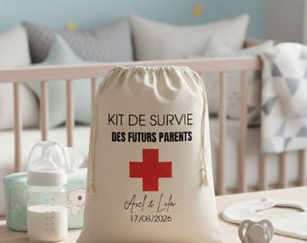 Kit de Survie des Futurs Parents Personnalisé – Cadeau Baby Shower – Idée Cadeau Grossesse ou Naissance