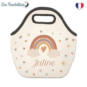 Sac Isotherme Repas Personnalisable Arc en Ciel Nuages - Glacière Isotherme Enfant- Petite Glacière Enfant - Sac Repas Personnalisé