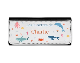 Customizable Hard Glasses Case Sea Animals - Children's Glasses Case - Personalized Children's Glasses Case