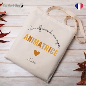 Tote Bag Personnalisable Animatrice Terracotta - Cadeau Animatrice Personnalisé - Cadeau Animatrice fin d'année - Cadeau Animatrice original