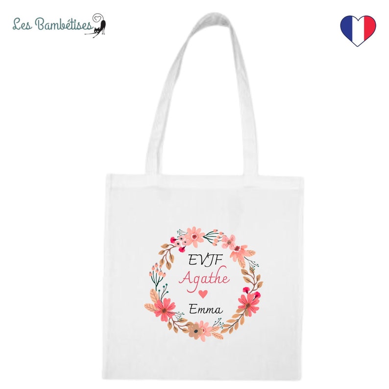 Tote Bag Personnalisable Evjf Fleurs image 4